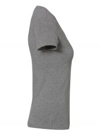 Damen V-Shirt Stretch  Grau meliert